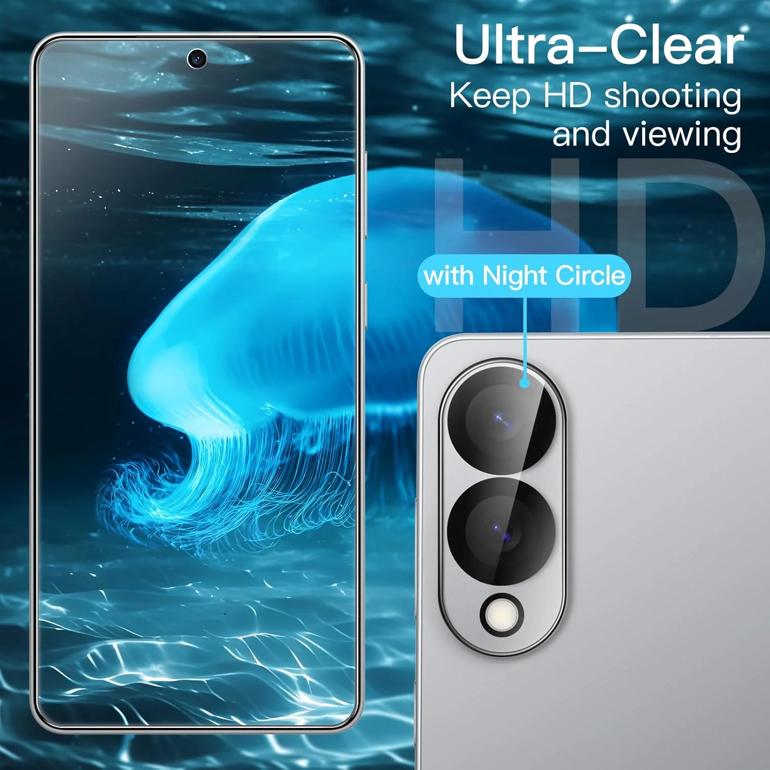 محافظ صفحه نمایش JETech برای Samsung Galaxy S25 Edge به همراه محافظ لنز دوربین، فیلم شیشه ای حرارت دیده، سازگار با اثر انگشت، شفاف HD، 2 عدد در هر بسته محافظ صفحه نمایش JETech برای Samsung Galaxy S25 Edge به همراه محافظ لنز دوربین، فیلم شیشه ای حرارت دیده، سازگار با اثر انگشت، شفاف HD، 2 عدد در هر بسته