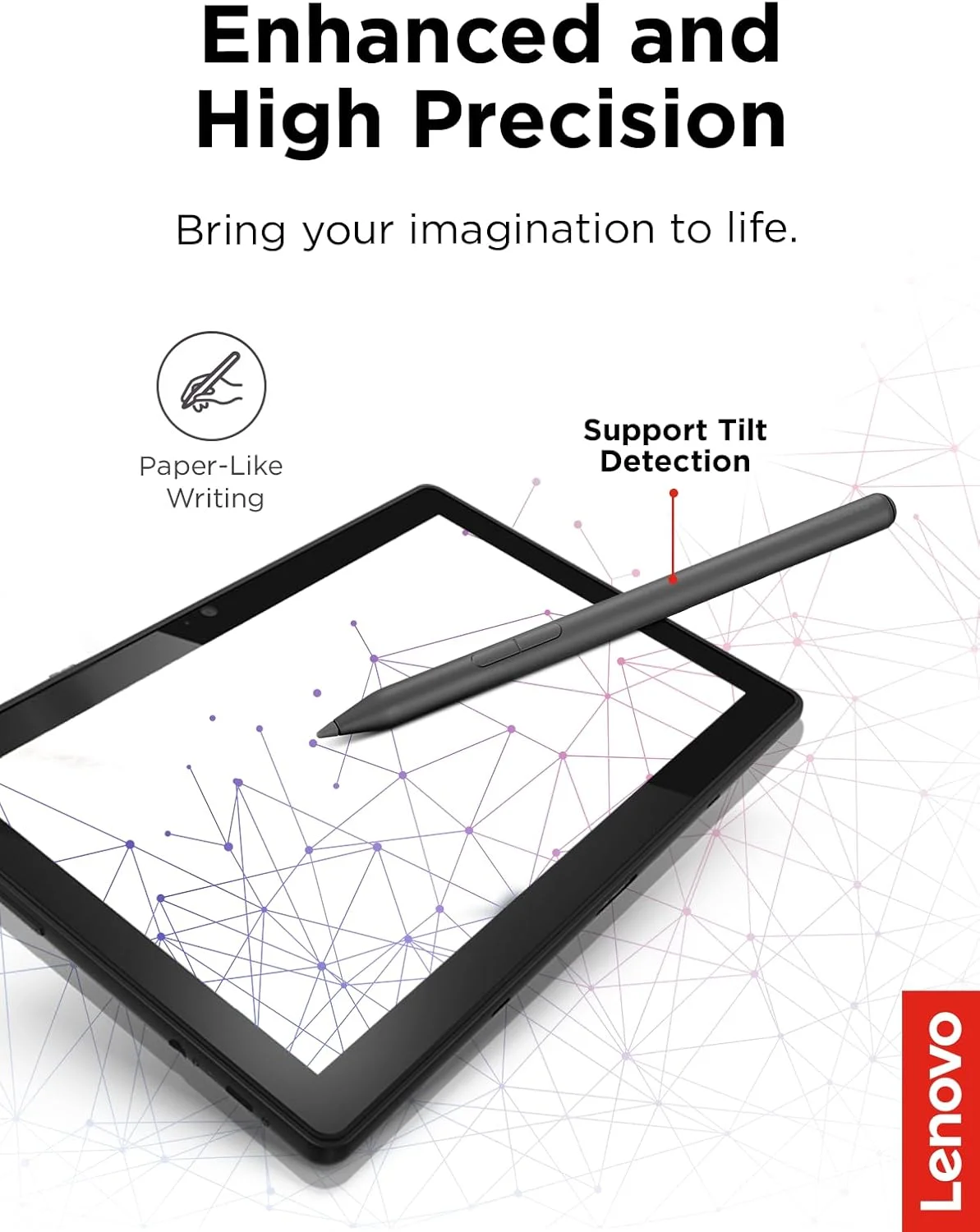 قلم لمسی قابل شارژ لنوو یوگا، مناسب برای لنوو یوگا، ThinkPad، ThinkBook و Chrome، شارژ USB-C، اتصال مغناطیسی، نوک قابل تعویض، پشتیبانی از پروتکل‌های مختلف، تجربه نوشتن روان