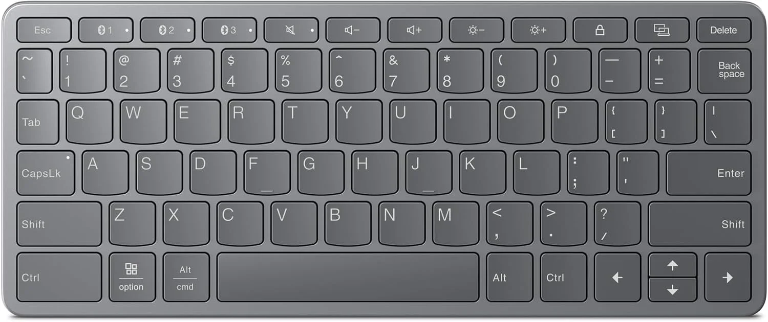 کیبورد بلوتوث بی سیم چند دستگاهی لنوو، اتصال همزمان تا 3 دستگاه، سازگار با iOS، اندروید، ویندوز، طراحی باریک، قابل شارژ، عمر باتری 60 ساعته، خاکستری آهنی کیبورد بلوتوث بی سیم چند دستگاهی لنوو، اتصال همزمان تا 3 دستگاه، سازگار با iOS، اندروید، ویندوز، طراحی باریک، قابل شارژ، عمر باتری 60 ساعته، خاکستری آهنی