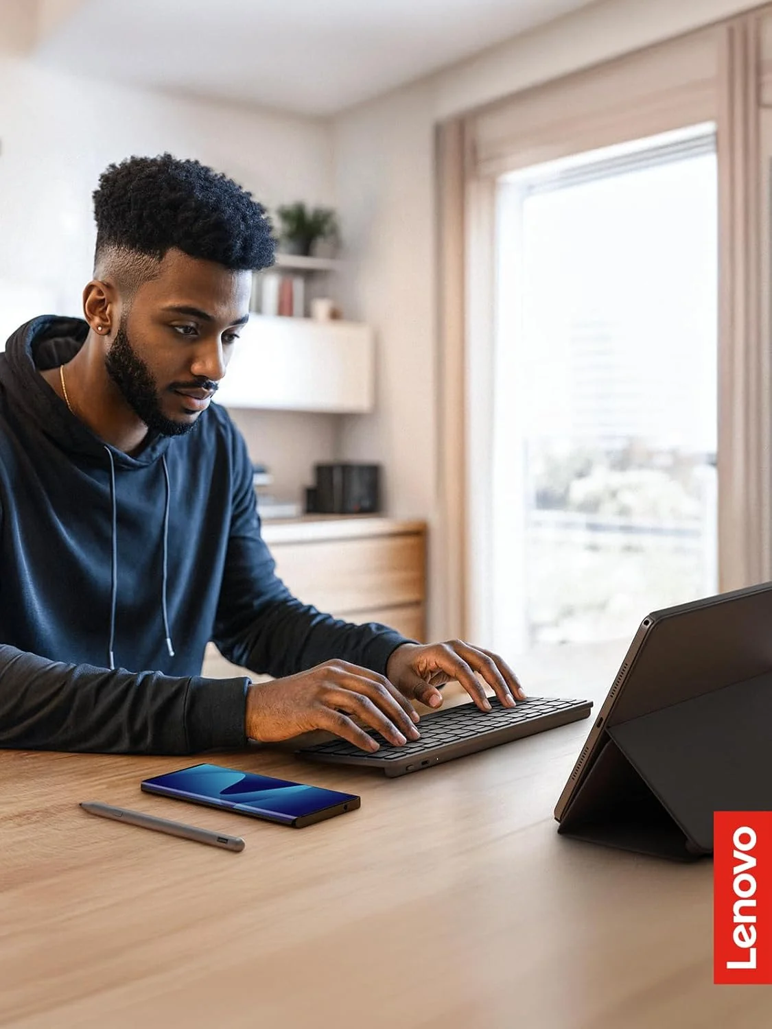 کیبورد بلوتوث بی سیم چند دستگاهی لنوو، اتصال همزمان تا 3 دستگاه، سازگار با iOS، اندروید، ویندوز، طراحی باریک، قابل شارژ، عمر باتری 60 ساعته، خاکستری آهنی کیبورد بلوتوث بی سیم چند دستگاهی لنوو، اتصال همزمان تا 3 دستگاه، سازگار با iOS، اندروید، ویندوز، طراحی باریک، قابل شارژ، عمر باتری 60 ساعته، خاکستری آهنی