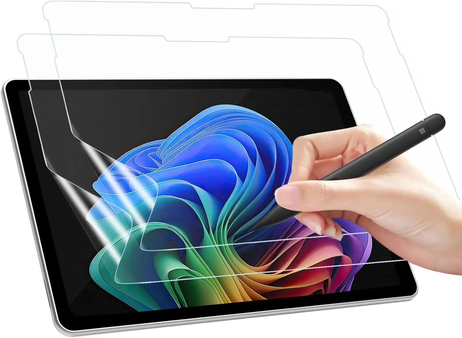 محافظ صفحه نمایش کاغذی Gruattreay [بسته 2 عددی] سازگار با تبلت 12 اینچی Microsoft Surface Pro 12 مدل 2025، محافظ صفحه نمایش مات ضد تابش PET نرم با پوشش کامل