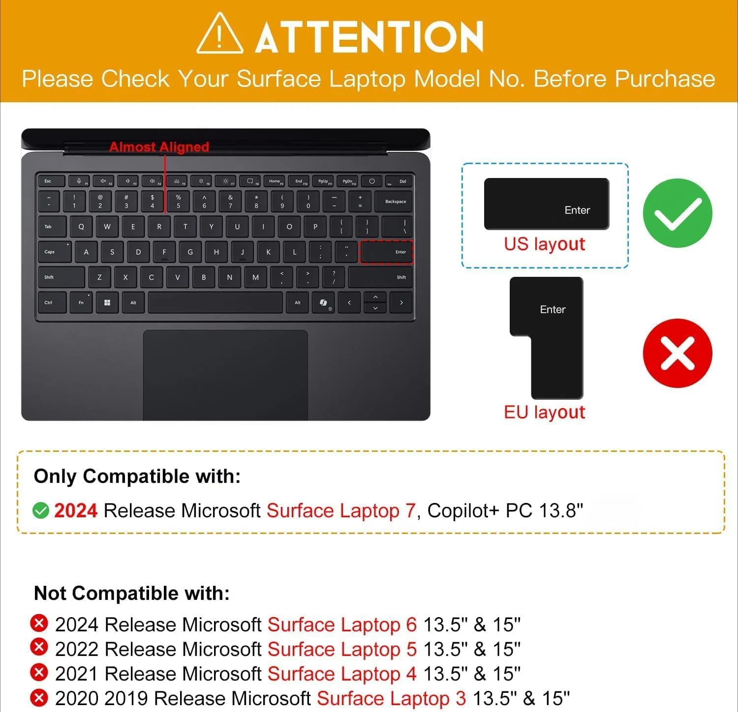 محافظ صفحه کلید Gruattreay بسته 4 عددی سازگار با Microsoft Surface Laptop 7 13.8 اینچ 2024 (مدل: 2036) محافظ صفحه کلید TPU فوق العاده نازک با شفافیت بالا (2 عدد شفاف + 2 عدد سبز گرادیان)