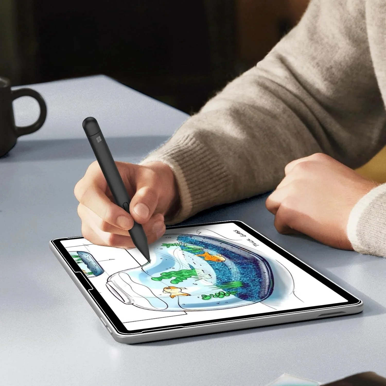 محافظ صفحه نمایش کاغذی Gruattreay [بسته 2 عددی] سازگار با تبلت 12 اینچی Microsoft Surface Pro 12 مدل 2025، محافظ صفحه نمایش مات ضد تابش PET نرم با پوشش کامل