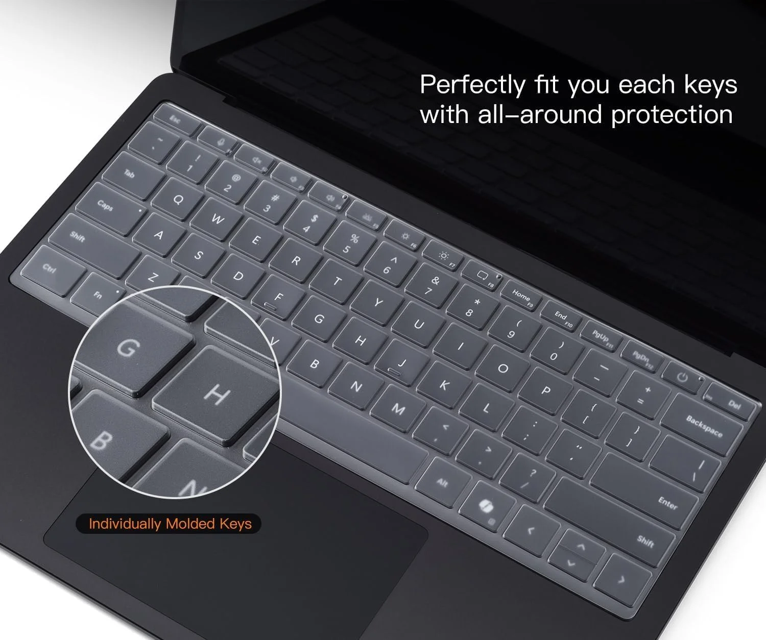 محافظ صفحه کلید Gruattreay بسته 4 عددی سازگار با Microsoft Surface Laptop 7 13.8 اینچ 2024 (مدل: 2036) محافظ صفحه کلید TPU فوق العاده نازک با شفافیت بالا (2 عدد شفاف + 2 عدد سبز گرادیان)