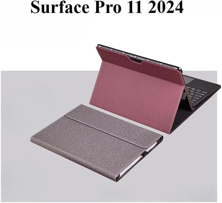 کاور محافظتی Gruattreay سازگار با Microsoft Surface Pro 11 (2024) 13 اینچی، سازگار با کیبورد Type Cover، کاور تجاری باریک و سبک (خاکستری)