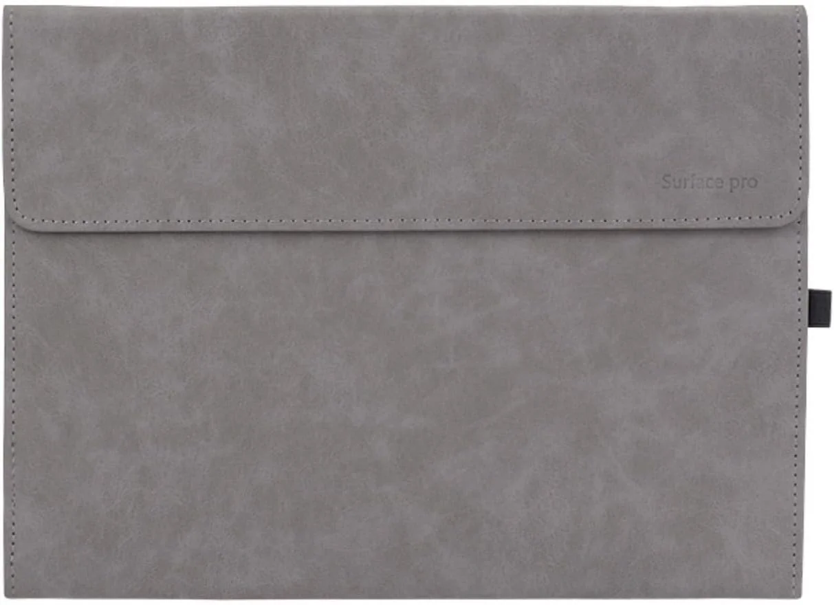 کاور محافظ Gruattreay برای تبلت 13 اینچی Microsoft Surface Pro 9، سازگار با کاور کیبورد، کیف چرمی PU و دارای جای قلم (خاکستری)