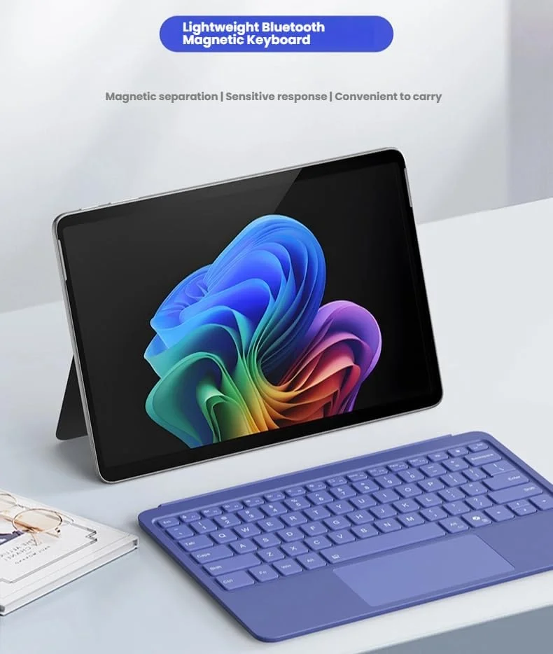 صفحه کلید Gruattreay سازگار با Microsoft Surface Pro 12 (2025)، دارای نور پس زمینه 7 رنگ، صفحه کلید بلوتوث بی سیم مغناطیسی فوق العاده باریک با تاچ پد (مشکی) صفحه کلید Gruattreay سازگار با Microsoft Surface Pro 12 (2025)، دارای نور پس زمینه 7 رنگ، صفحه کلید بلوتوث بی سیم مغناطیسی فوق العاده باریک با تاچ پد (مشکی)