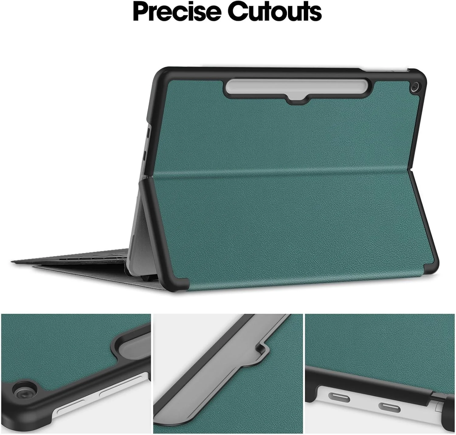 کاور گرواتری سازگار با مایکروسافت سرفیس پرو 12 اینچ مدل 2025، کاور محافظ با محفظه نگهداری کیبورد، کاور محافظ باریک، سبک و سخت با استند (سبز)