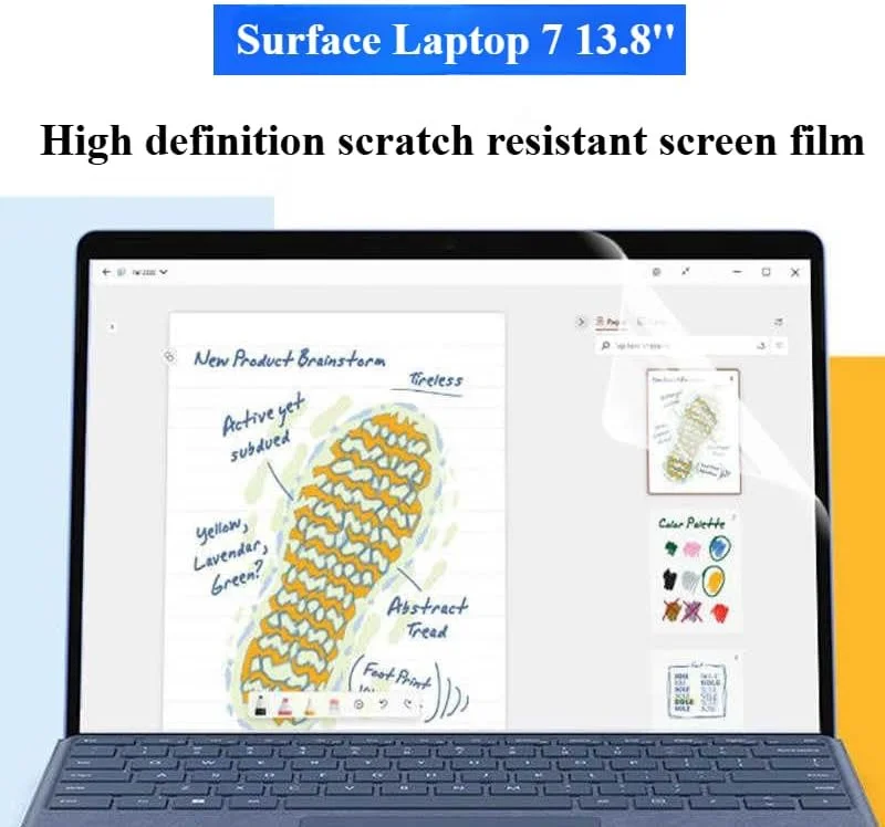 روکش کیبورد سیلیکونی TPU با شفافیت بالا و محافظ صفحه نمایش ضد خش Gruattreay سازگار با Microsoft Surface Laptop 7 13.8 اینچ 2024 (مدل: 2036)