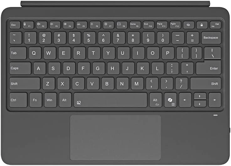 کیبورد بی‌سیم Gruattreay سازگار با Microsoft Surface Pro 12، کیبورد مغناطیسی بلوتوثی با پنل لمسی هوشمند و نور پس‌زمینه 7 رنگ (خاکستری)