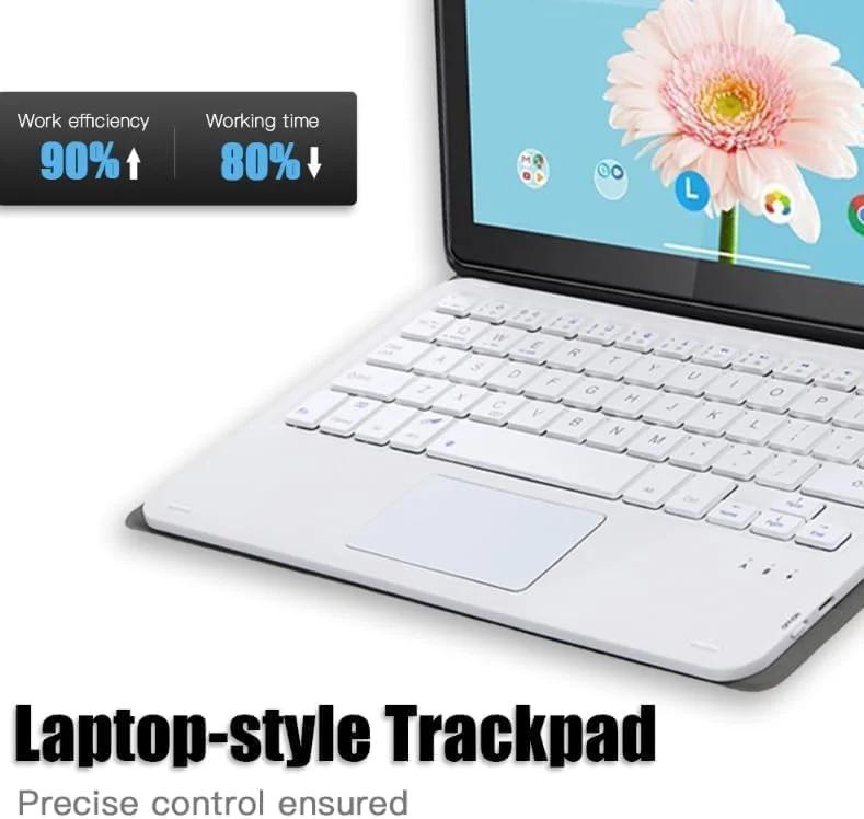 کیبورد دارای نور پس زمینه Gruattreay سازگار با Microsoft Surface Pro 11/10/9، [13 اینچ] کاور محافظ استند صفحه کلید بلوتوثی با تاچ پد (کلید مربع مشکی)