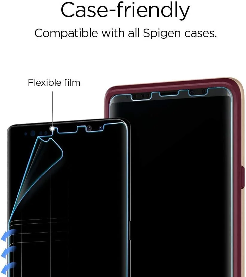 محافظ صفحه نمایش نئو فلکس HD گوشی سامسونگ گلکسی نوت 9 از برند Spigen - بسته 2 عددی پوشش کامل انعطاف پذیر محافظ صفحه نمایش نئو فلکس HD گوشی سامسونگ گلکسی نوت 9 از برند Spigen - بسته 2 عددی پوشش کامل انعطاف پذیر