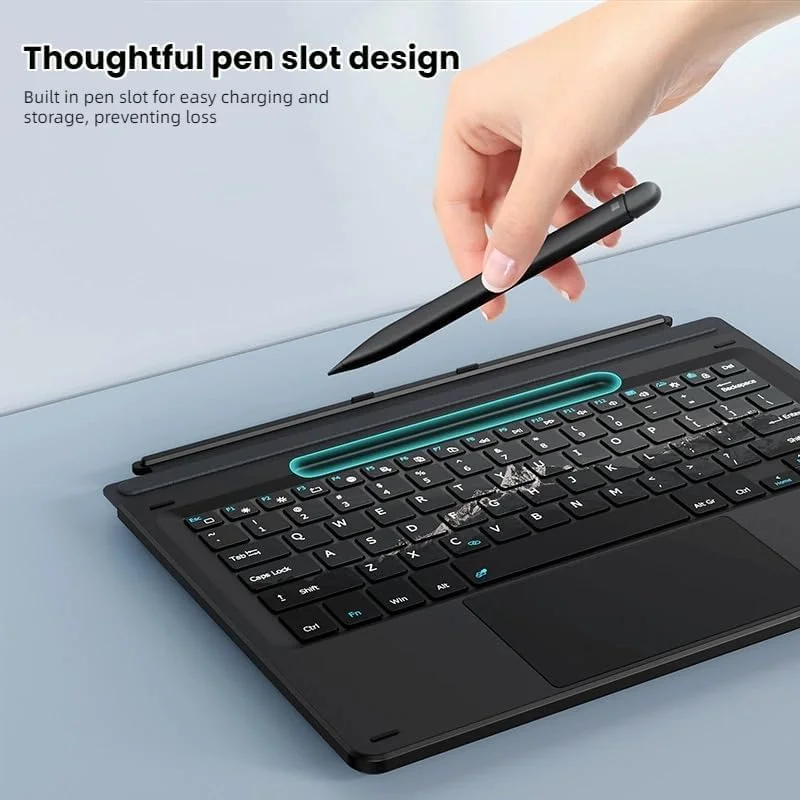 کیبورد نور پس زمینه 7 رنگ Gruattreay سازگار با Microsoft Surface Pro 11/10/9/8/X، کیبورد بلوتوث مغناطیسی با تاچ پد هوشمند و جای قلم قابل شارژ (مشکی 1) کیبورد نور پس زمینه 7 رنگ Gruattreay سازگار با Microsoft Surface Pro 11/10/9/8/X، کیبورد بلوتوث مغناطیسی با تاچ پد هوشمند و جای قلم قابل شارژ (مشکی 1)