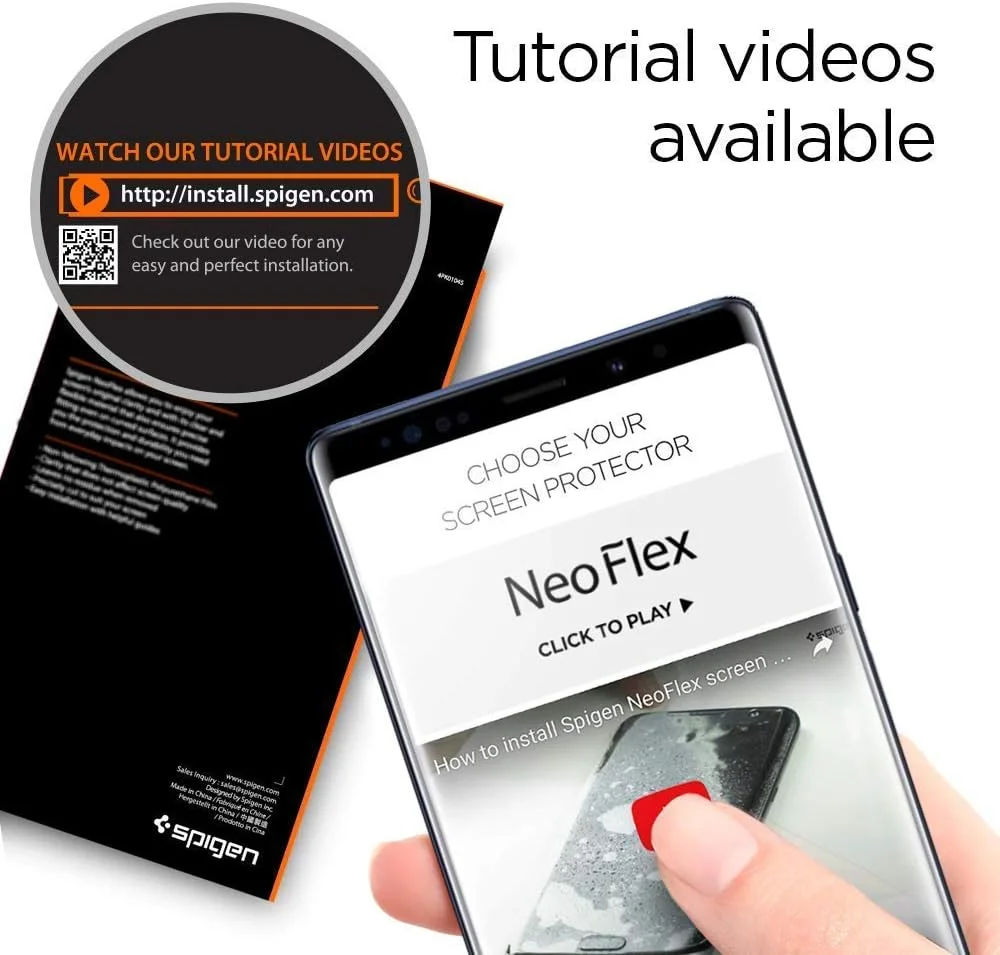 محافظ صفحه نمایش نئو فلکس HD گوشی سامسونگ گلکسی نوت 9 از برند Spigen - بسته 2 عددی پوشش کامل انعطاف پذیر محافظ صفحه نمایش نئو فلکس HD گوشی سامسونگ گلکسی نوت 9 از برند Spigen - بسته 2 عددی پوشش کامل انعطاف پذیر