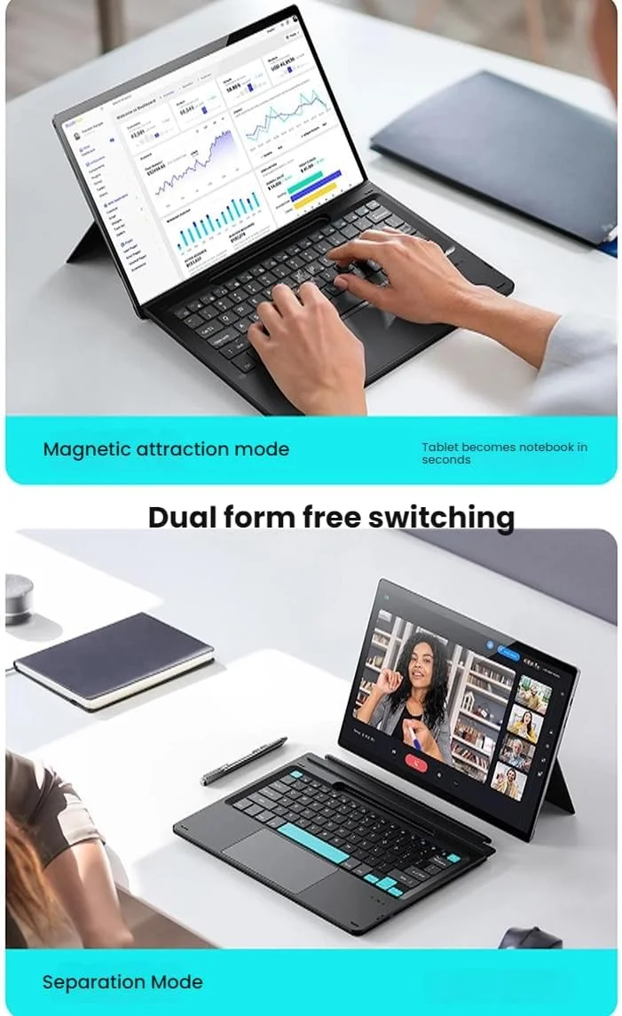 کیبورد نور پس زمینه 7 رنگ Gruattreay سازگار با Microsoft Surface Pro 11/10/9/8/X، کیبورد بلوتوث مغناطیسی با تاچ پد هوشمند و جای قلم قابل شارژ (مشکی 1) کیبورد نور پس زمینه 7 رنگ Gruattreay سازگار با Microsoft Surface Pro 11/10/9/8/X، کیبورد بلوتوث مغناطیسی با تاچ پد هوشمند و جای قلم قابل شارژ (مشکی 1)