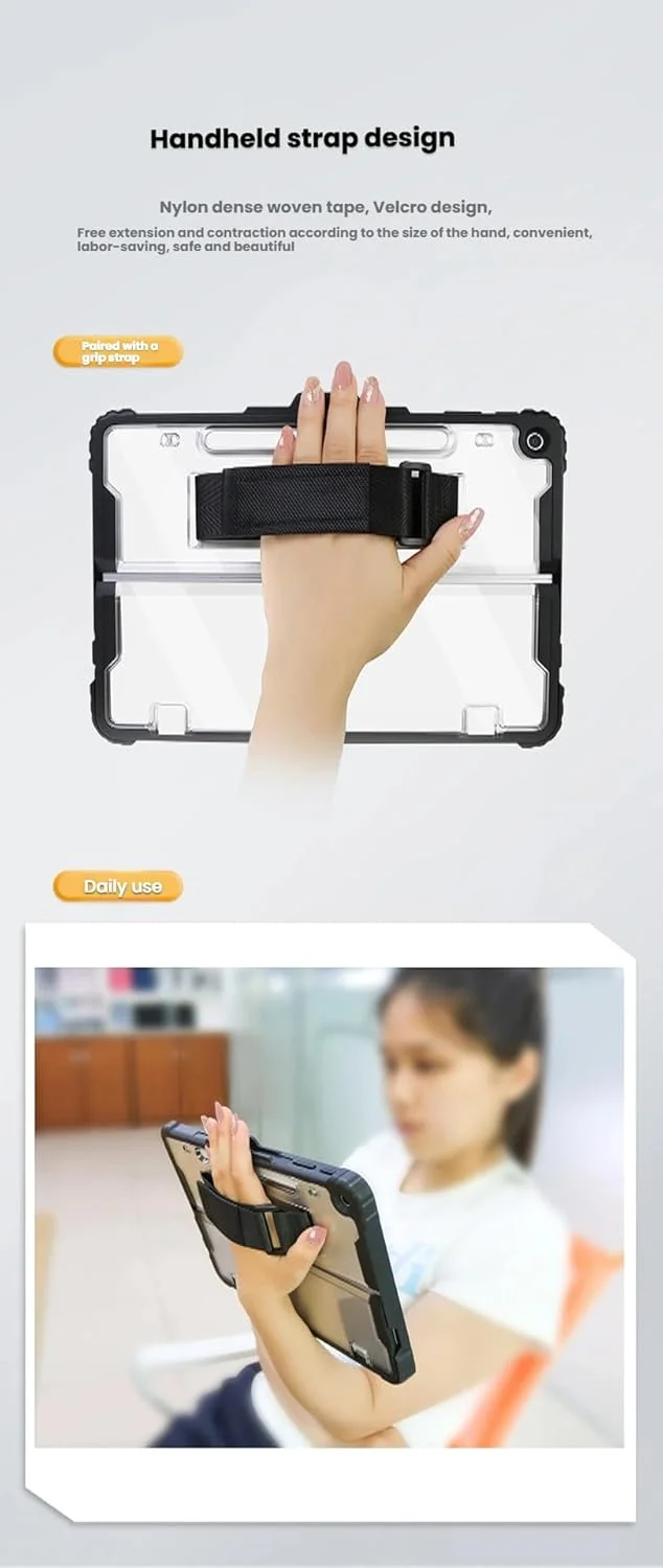 کاور محافظتی مقاوم Gruattreay سازگار با تبلت 12 اینچی Microsoft Surface Pro (2025)، کاور محافظتی همه کاره با جای قلم برای Surface Pro 12 (مشکی)