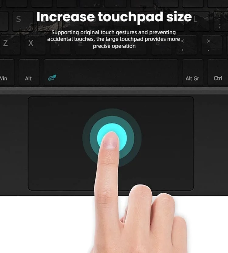 کیبورد نور پس زمینه 7 رنگ Gruattreay سازگار با Microsoft Surface Pro 11/10/9/8/X، کیبورد بلوتوث مغناطیسی با تاچ پد هوشمند و جای قلم قابل شارژ (مشکی 1) کیبورد نور پس زمینه 7 رنگ Gruattreay سازگار با Microsoft Surface Pro 11/10/9/8/X، کیبورد بلوتوث مغناطیسی با تاچ پد هوشمند و جای قلم قابل شارژ (مشکی 1)