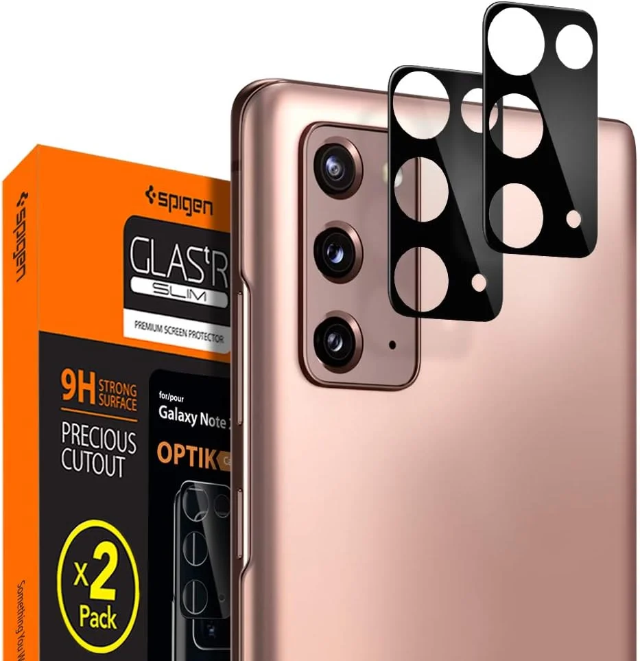 محافظ لنز دوربین اسپایگن مدل Optik (دو عددی) مخصوص گوشی سامسونگ گلکسی نوت 20 - مشکی