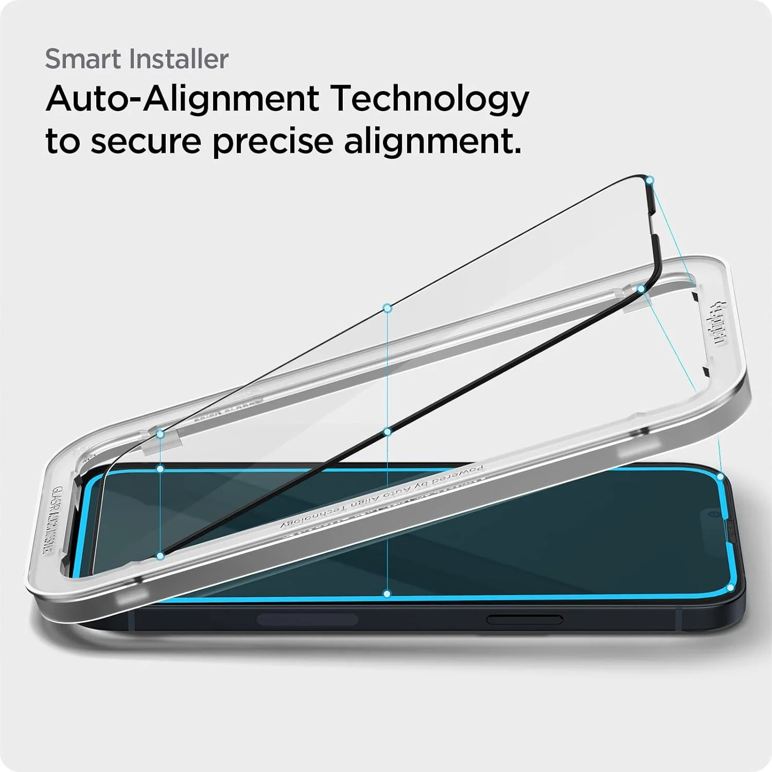محافظ صفحه نمایش شیشه ای Spigen GLAStR Align Master [دو عددی] طراحی شده برای آیفون 16e / 14/13 و آیفون 13 پرو (6.1 اینچ) شیشه حرارت دیده ممتاز با پوشش کامل لبه به لبه