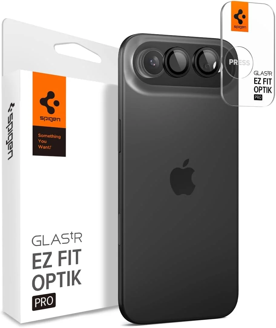 محافظ لنز دوربین آیفون Spigen GLAStR EZ-Fit Optik Pro [بسته 2 عددی] - مشکی