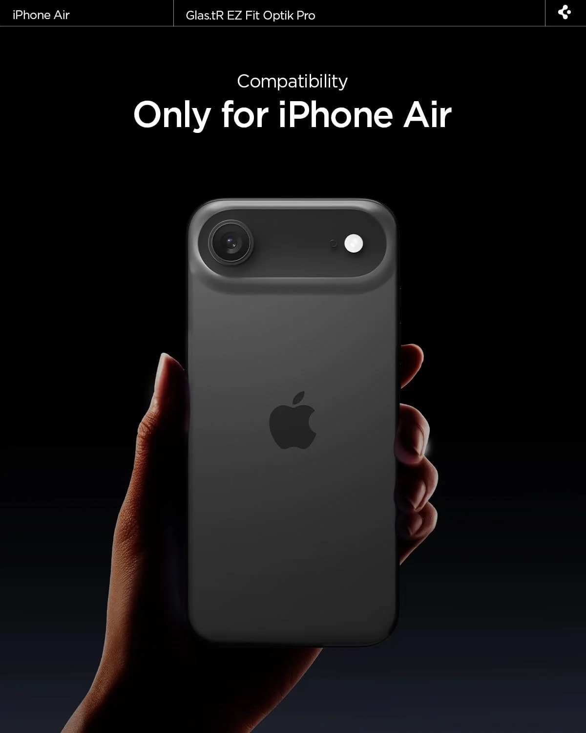 محافظ لنز دوربین آیفون Spigen GLAStR EZ-Fit Optik Pro [بسته 2 عددی] - مشکی