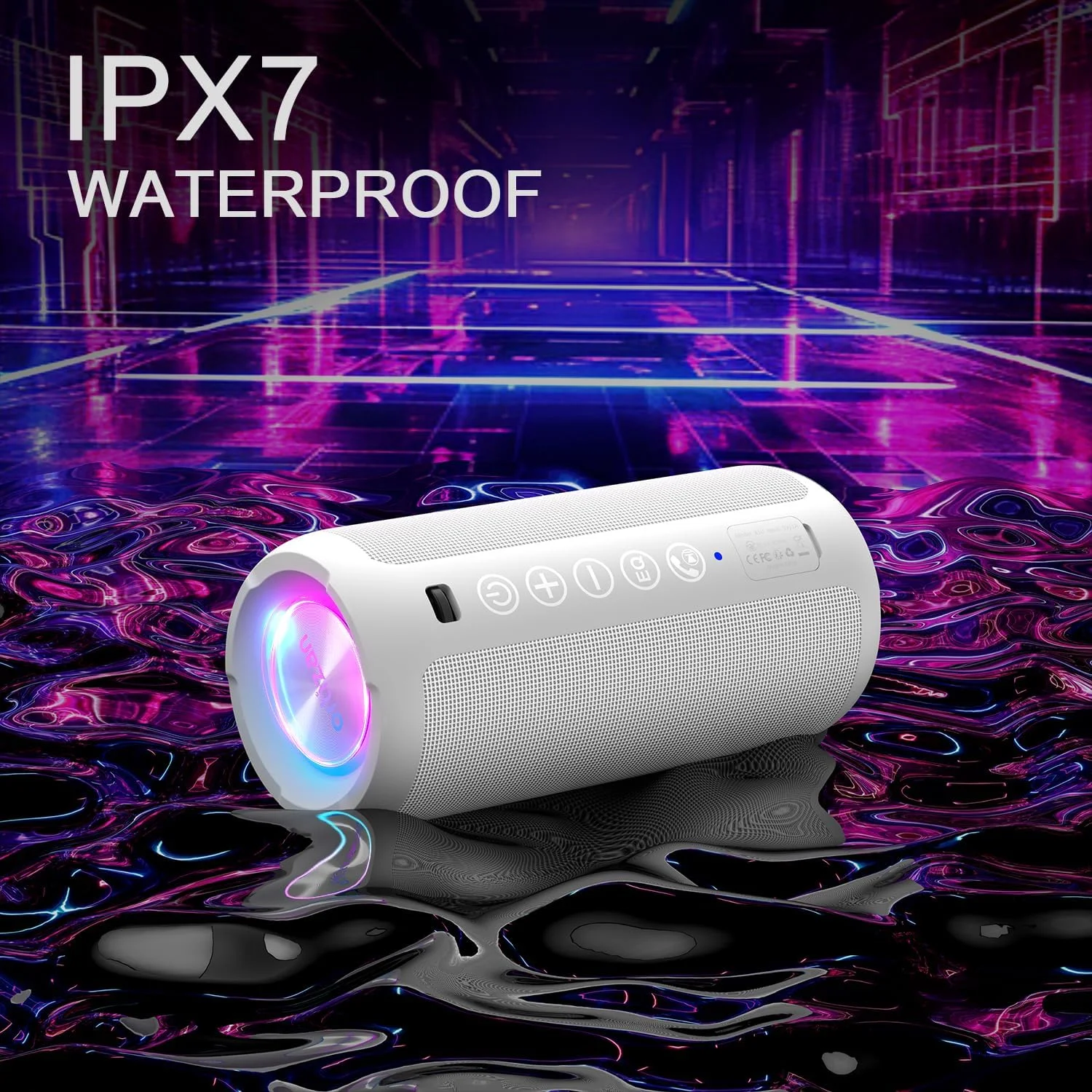 اسپیکر بلوتوث قابل حمل Ortizan: ضد آب IPX7، صدای بلند 24 واتی، بیس عمیق، بلوتوث 5.3، چراغ های LED، جفت شدن استریو بی سیم، 30 ساعت پخش، برای خانه/فضای باز/مهمانی/ساحل، هدیه تولد (سفید) اسپیکر بلوتوث قابل حمل Ortizan: ضد آب IPX7، صدای بلند 24 واتی، بیس عمیق، بلوتوث 5.3، چراغ های LED، جفت شدن استریو بی سیم، 30 ساعت پخش، برای خانه/فضای باز/مهمانی/ساحل، هدیه تولد (سفید)