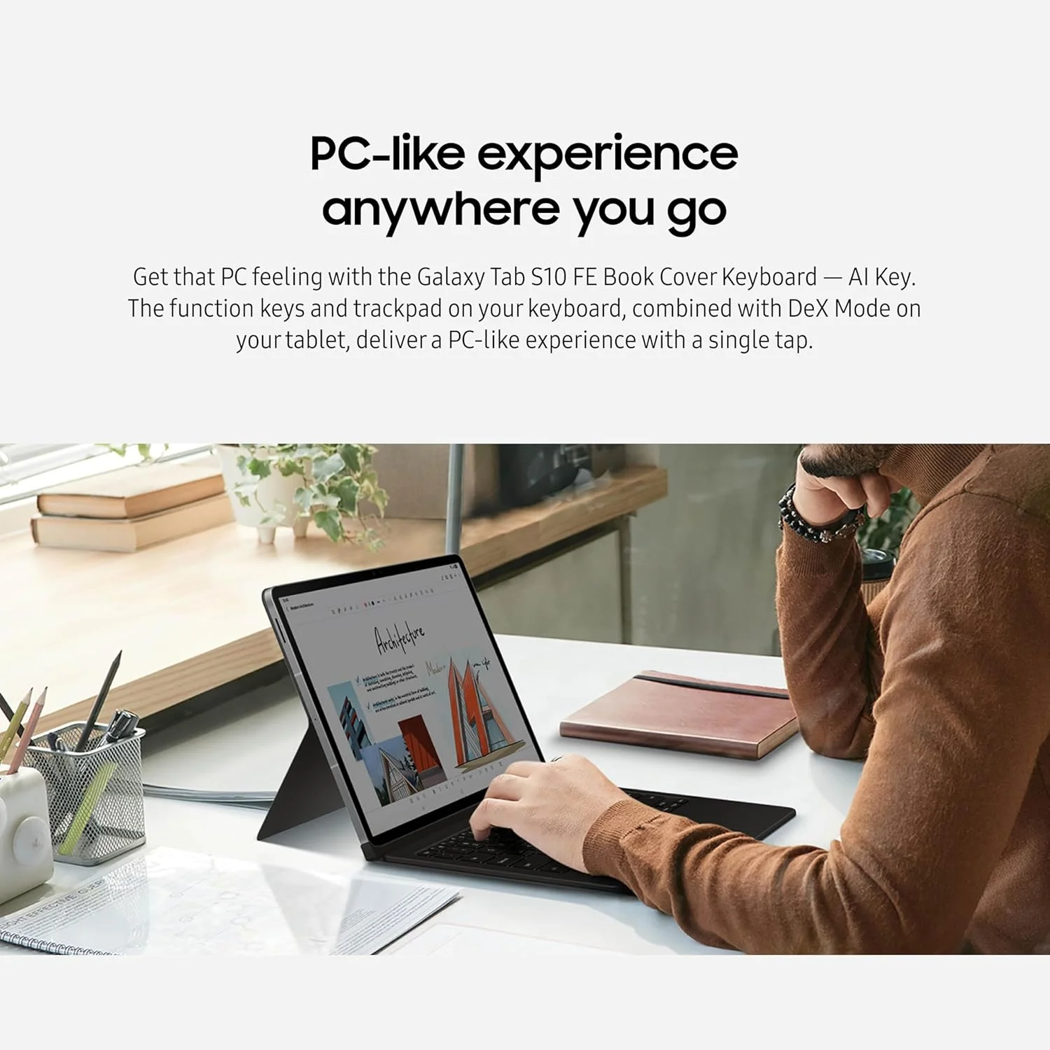 کیبورد بوک کاور سامسونگ Tab S9/S9FE، مشکی