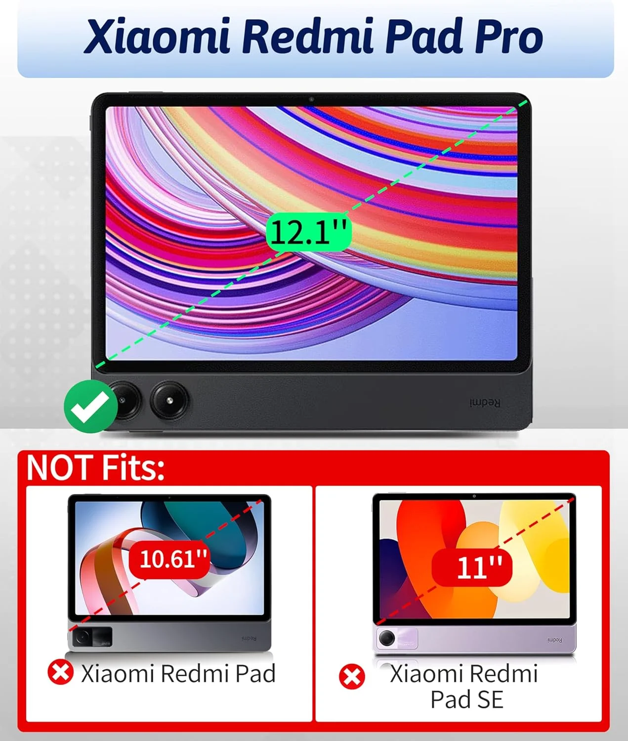 محافظ صفحه نمایش مغناطیسی واتانا با حس کاغذ برای شیائومی ردمی پد پرو 2024 (12.1 اینچ)، محافظ صفحه نمایش مات با حس کاغذ برای نوشتن، طراحی، قابل استفاده مجدد