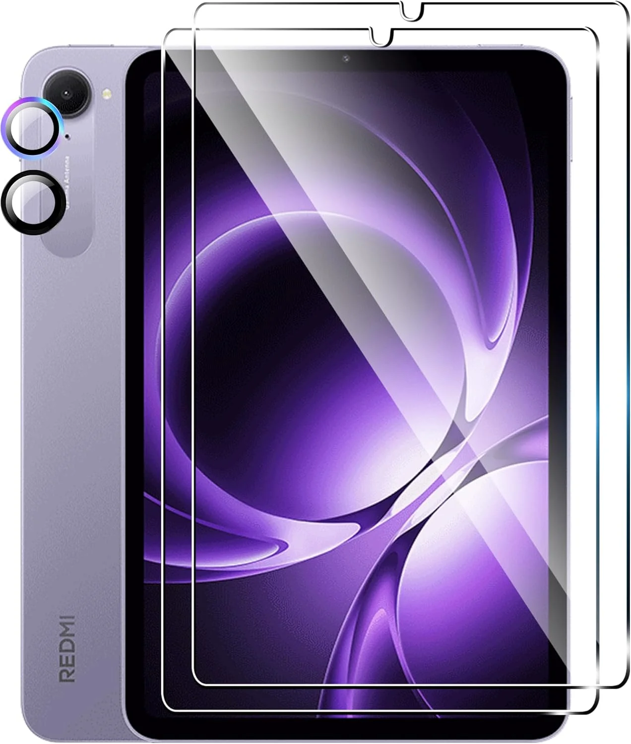 محافظ صفحه نمایش zZjoOoj برای شیائومی پد مینی 8.7 اینچ (2 عدد) و 2 عدد محافظ لنز دوربین (بسته 2 عددی) مقاوم در برابر خراش، بسیار بادوام، مشکی و نقره ای