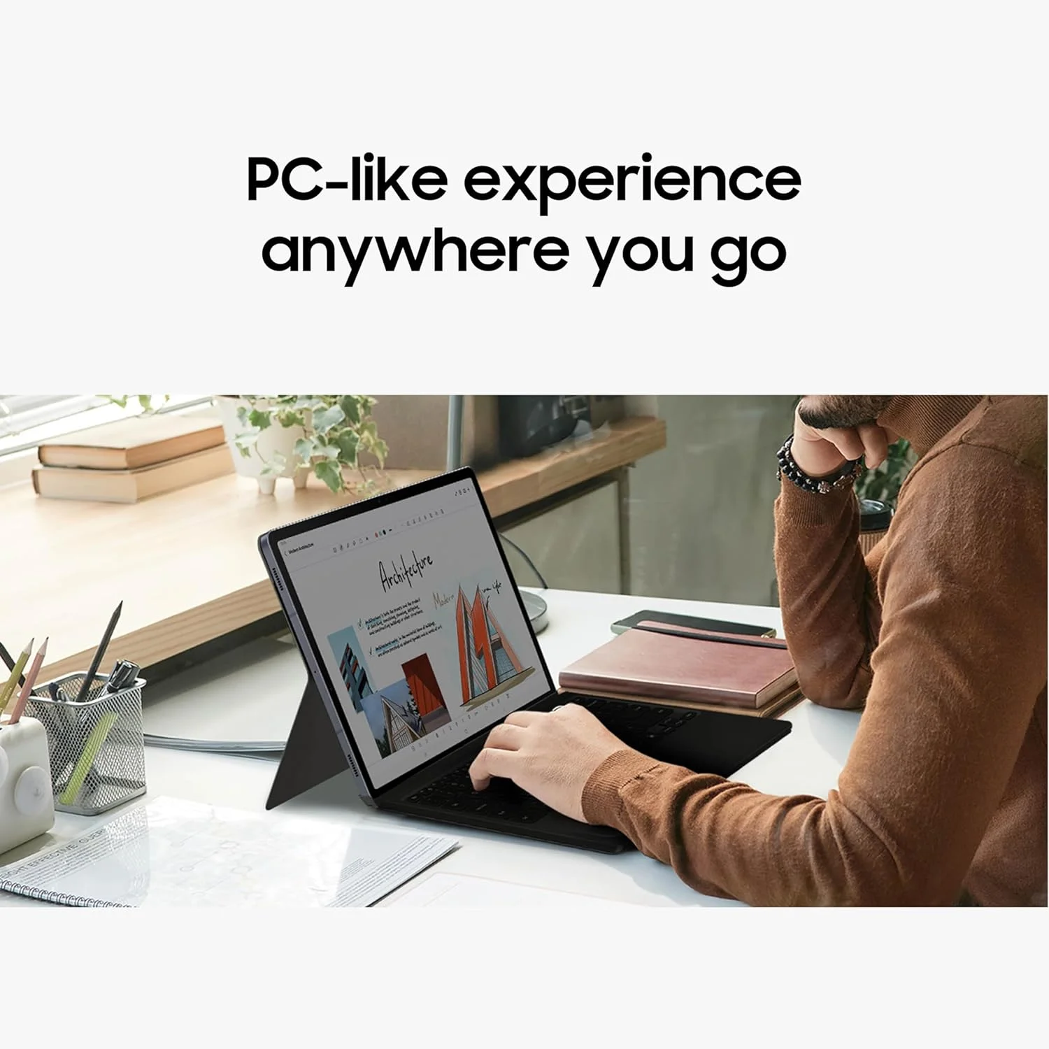 کیبورد بوک کاور سامسونگ گلکسی تب S10+ با کلید هوش مصنوعی، پلتفرم جداشدنی، تجربه ای مشابه کامپیوتر، زوایای دید قابل تنظیم، اشتراک گذاری بی سیم کیبورد، نسخه ایالات متحده، مشکی