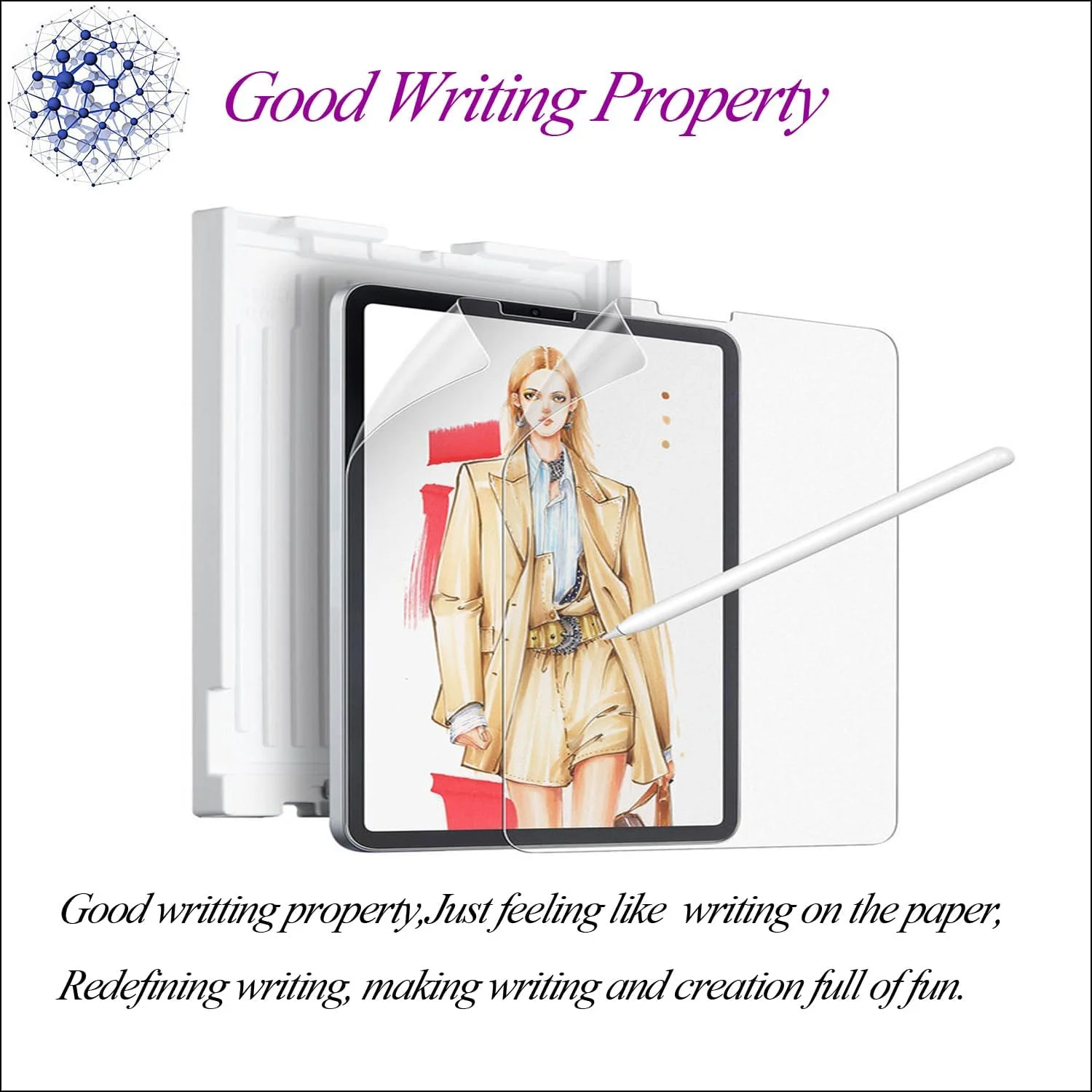 محافظ صفحه نمایش مات PET ضد انعکاس نور HXEYRAAL بسته 2 عددی برای تبلت شیائومی پد 6S Pro 12.4 اینچی - به شما امکان نوشتن و طراحی می دهد