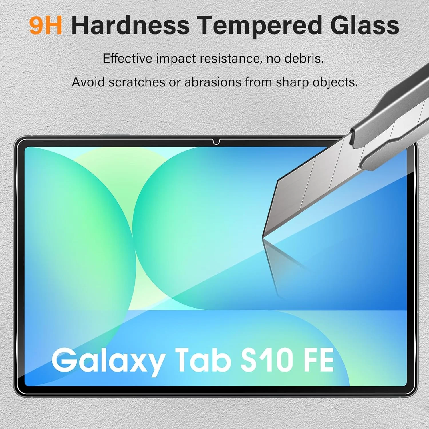 محافظ صفحه نمایش هافان سازگار با سامسونگ گلکسی تب S10 FE، 2 عدد شیشه حرارت دیده، فیلم محافظ ضد خش با سختی 9H، فوق العاده شفاف و بدون حباب