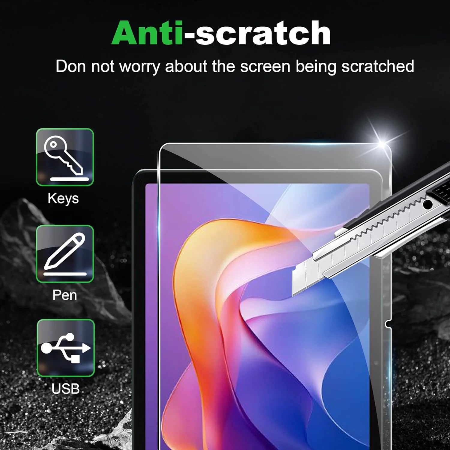 محافظ صفحه نمایش روژوئین، بسته 2 عددی، سازگار با شیائومی ردمی پد 2 11 اینچ 2025، شیشه حرارت دیده، سختی 9H، ضد خش، HD، پوشش کامل، محافظ صفحه نمایش بدون حباب