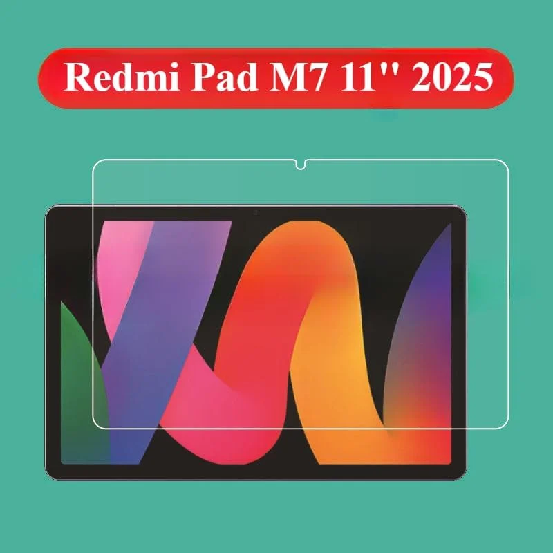 محافظ صفحه نمایش Gruattreay (2 عددی) سازگار با تبلت شیائومی Redmi Pad M7 11 اینچی 2025، شیشه حرارت دیده، ضد خش، بدون حباب، شفافیت بالا