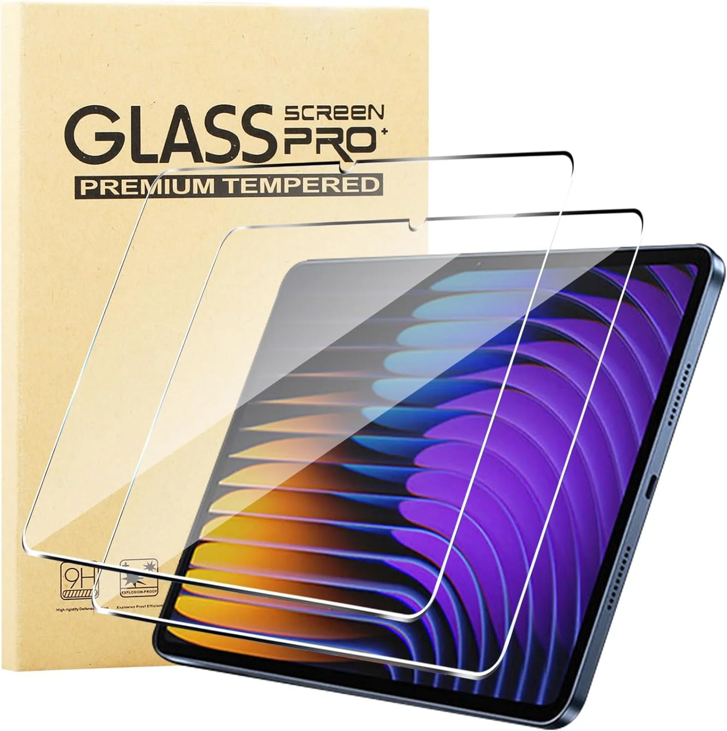 محافظ صفحه نمایش KUSINHOKA برای شیائومی پد 7 / شیائومی پد 7 پرو، بسته 2 عددی، سختی 9H [ضد خش] شیشه محافظ حرارت دیده ضد اثر انگشت، ضد حباب [حساسیت بالا]