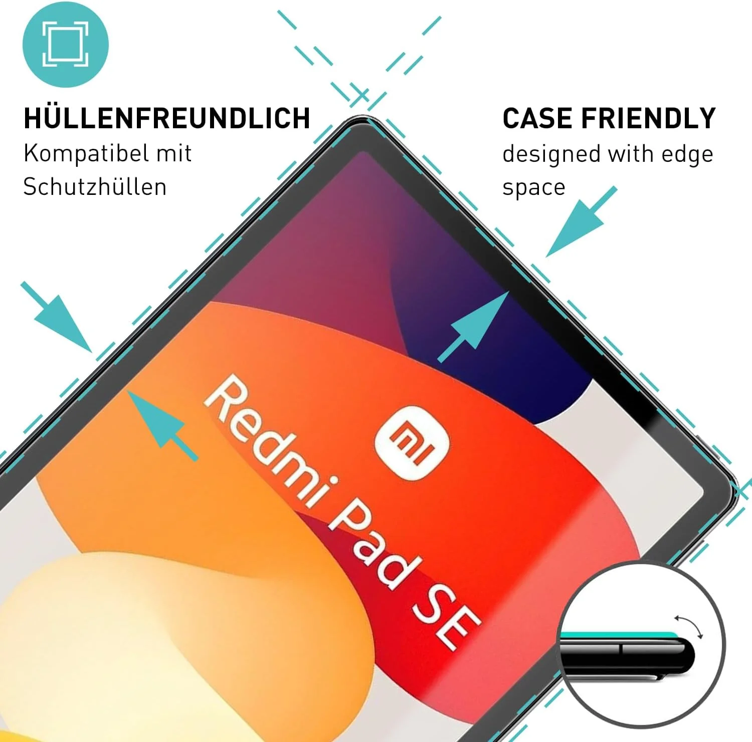 محافظ صفحه نمایش شیشه ای تمپرد [2 عدد، شفاف] smartect برای شیائومی Redmi Pad SE 11 اینچ، محافظ صفحه نمایش شیشه ای HD، ضد خش، بدون حباب، سختی 9H، 0.3 میلی متر، فوق العاده شفاف، مقاوم