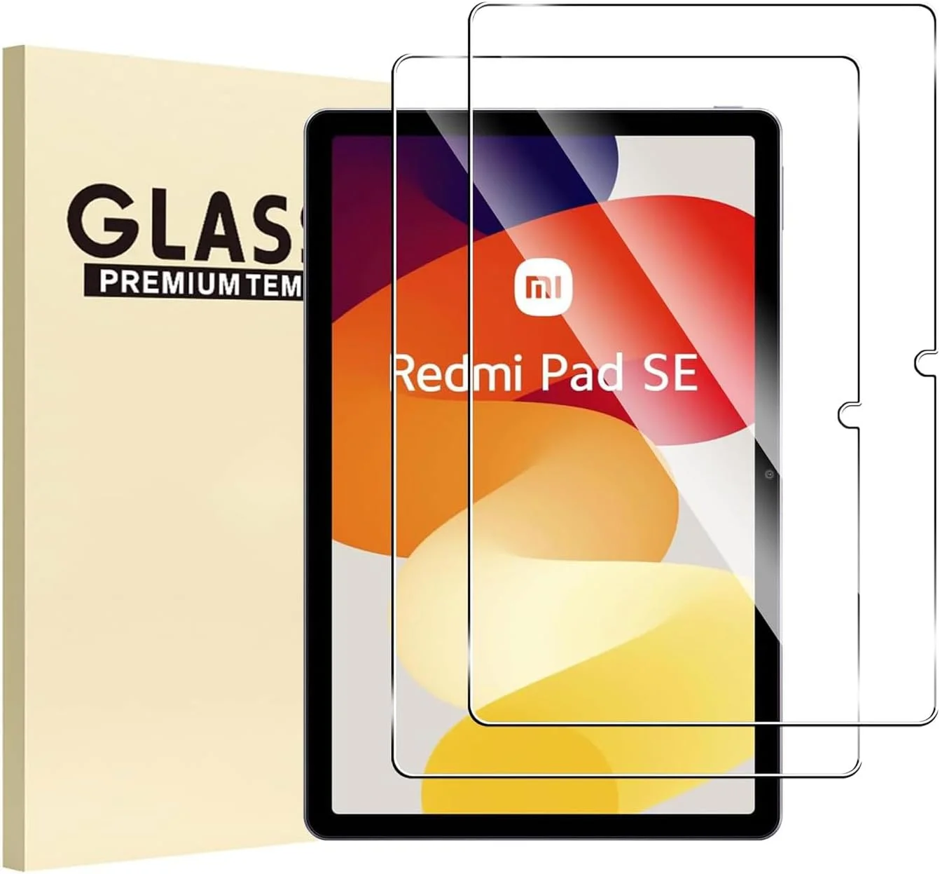 محافظ صفحه نمایش شیشه ای آلنبون شیائومی ردمی پد SE با اندازه 8.7 اینچ، سختی 9H، ضد خش، ضد حباب، لبه گرد 2.5D [بسته 2 عددی]