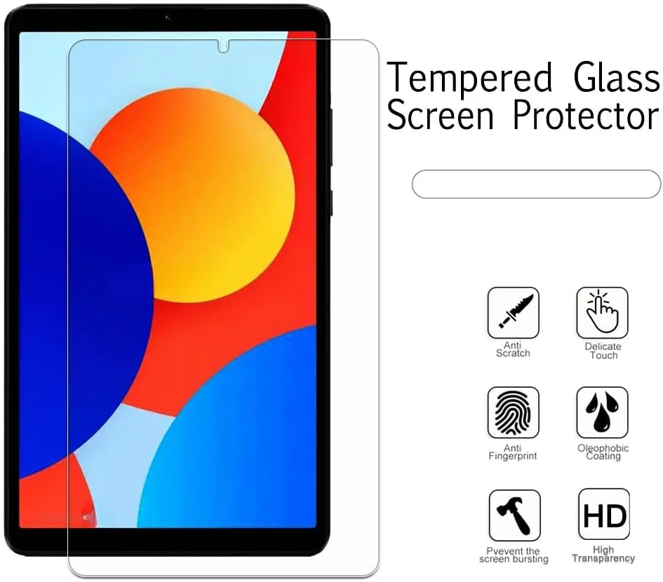 محافظ صفحه نمایش شیشه ای نشکن Gruattreay HD، سازگار با تبلت شیائومی Redmi Pad SE 8.7 اینچی (2024)، 2 عدد