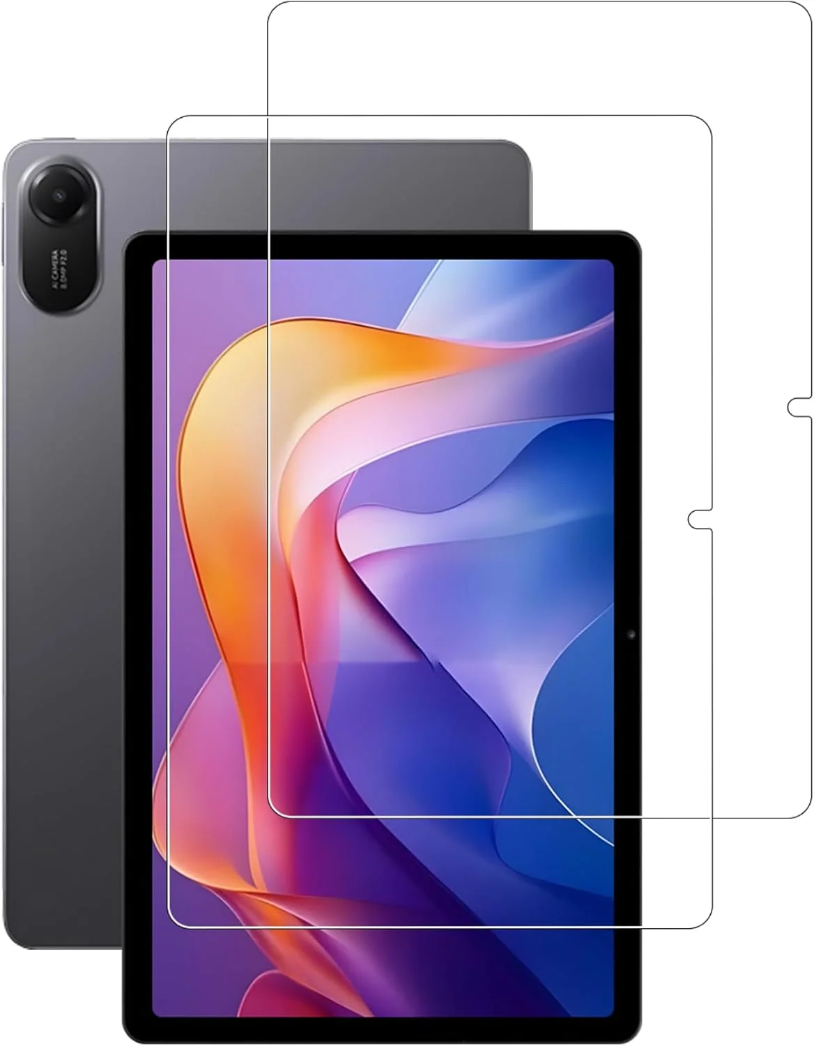 محافظ صفحه نمایش WUNIAK برای تبلت شیائومی Redmi Pad 2 2025 با صفحه نمایش 11 اینچی، فیلم شیشه ای مقاوم در برابر خراش HD برای محافظت از Redmi Pad 2 در برابر افتادن، حساس به لمس، ضد اثر انگشت، 2 عدد.