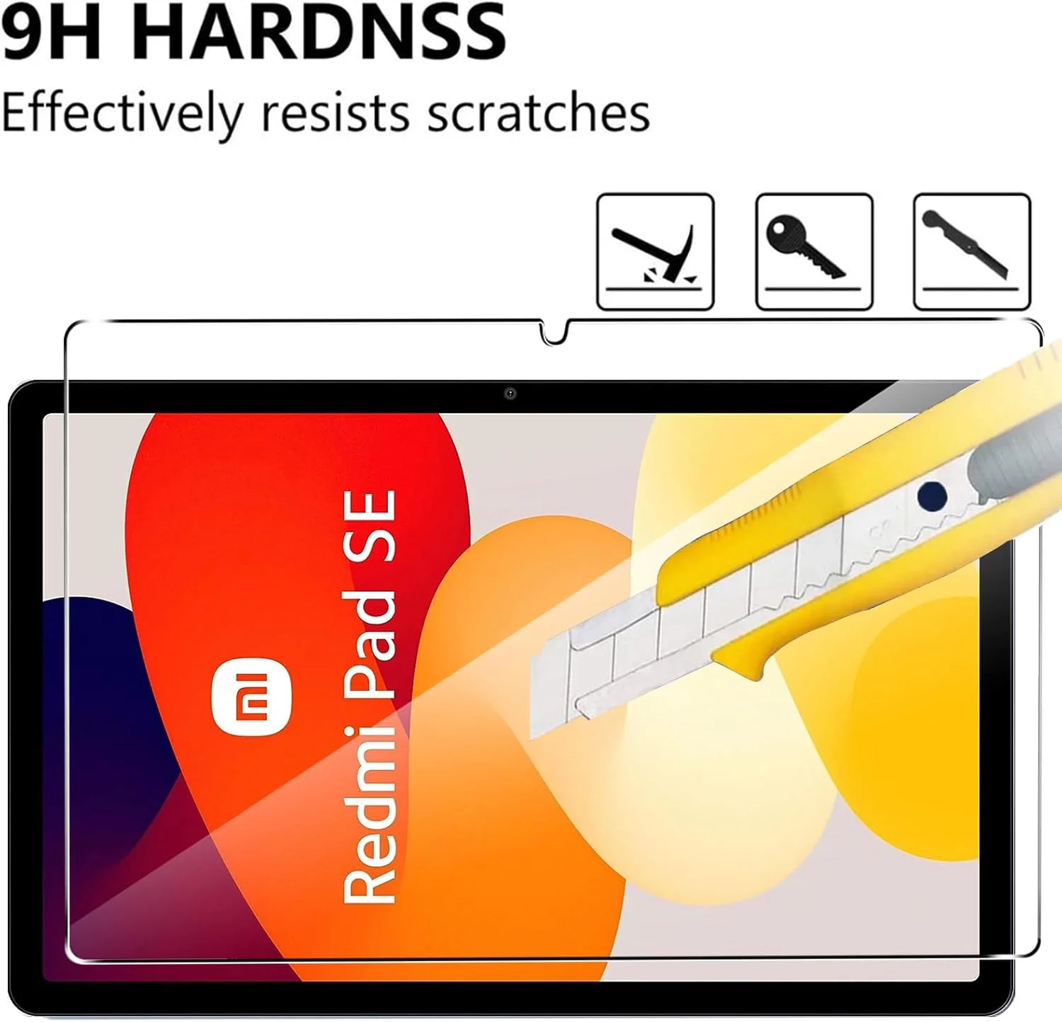 محافظ صفحه نمایش شیشه ای حرارت دیده KUSINHOKA برای شیائومی Redmi Pad SE، [2 عدد] محافظ صفحه نمایش با سختی 9H، [ضد خش]، [بدون حباب] فیلم محافظ صفحه نمایش شفاف HD برای Redmi Pad SE