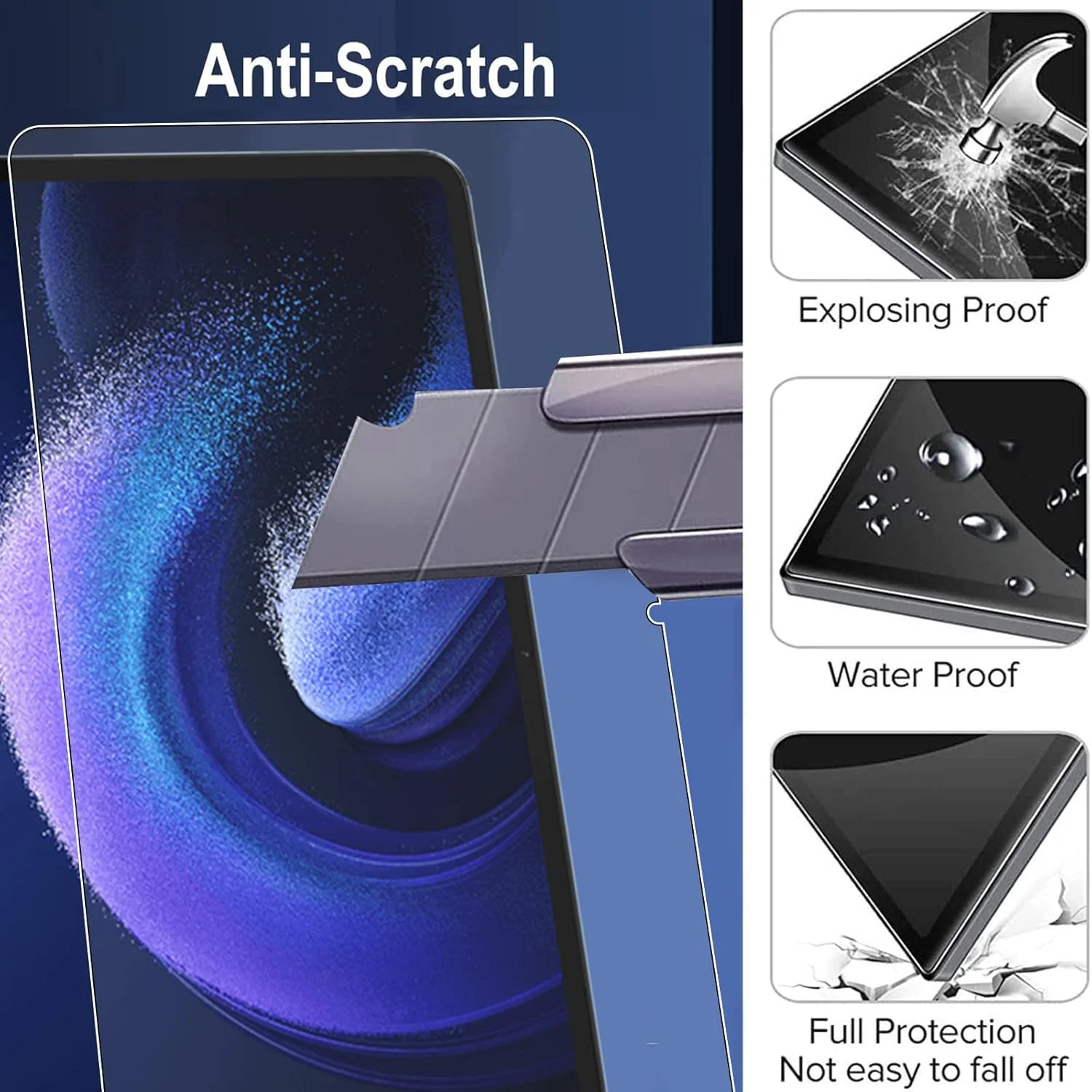محافظ صفحه نمایش KZIOACSH برای شیائومی پد 6 / شیائومی پد 6 پرو 11.0 اینچ، بسته 2 عددی محافظ صفحه شیشه ای حرارت دیده HD با سختی بالا، ضد خش، ضد اثر انگشت
