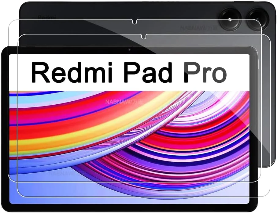 محافظ صفحه نمایش شیشه ای نشکن HD خراش مقاوم Gruattreay، سازگار با تبلت شیائومی Redmi Pad Pro 12.1 اینچ (مدل 2024)، 2 عدد
