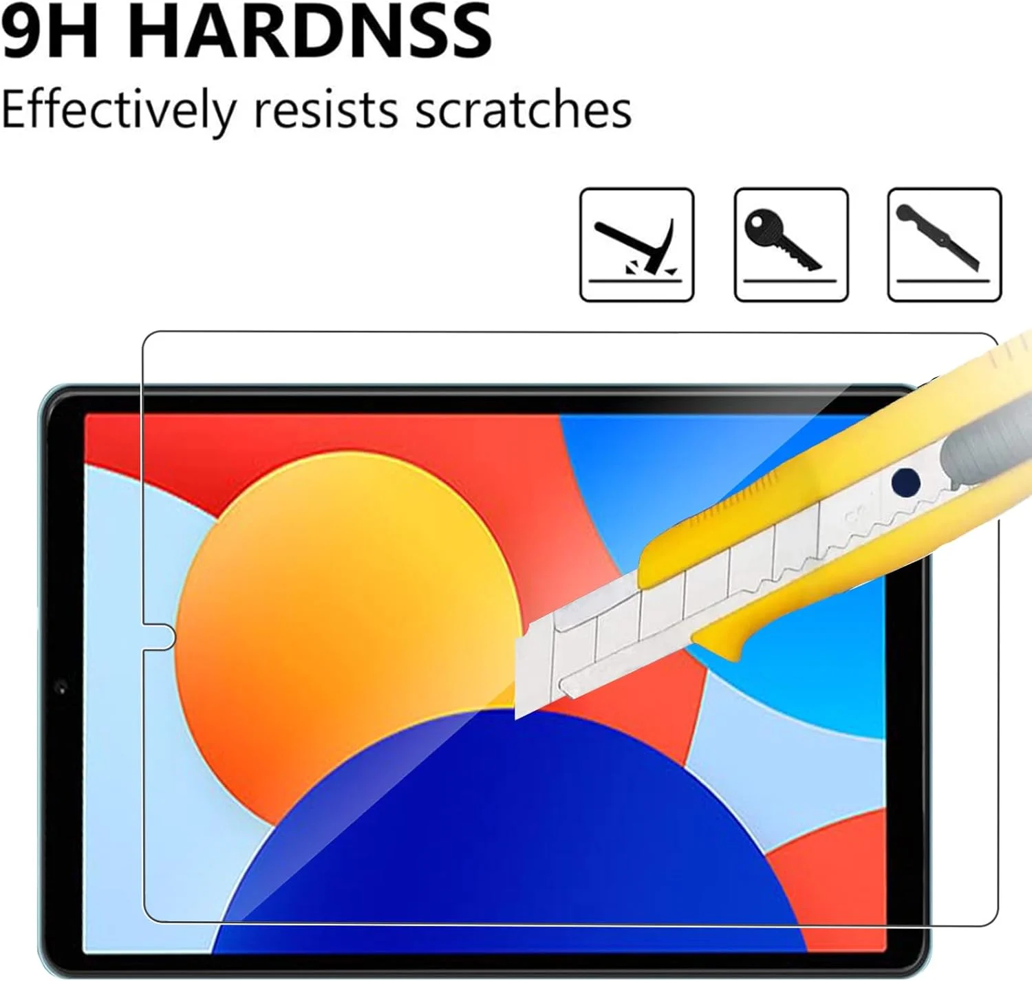 محافظ صفحه نمایش شیشه ای حرارت دیده KUSINHOKA برای شیائومی Redmi Pad SE 4G (8.7 اینچ) [2 عدد] محافظ صفحه نمایش با سختی 9H [ضد خش] [بدون حباب] فیلم محافظ صفحه نمایش شفاف HD