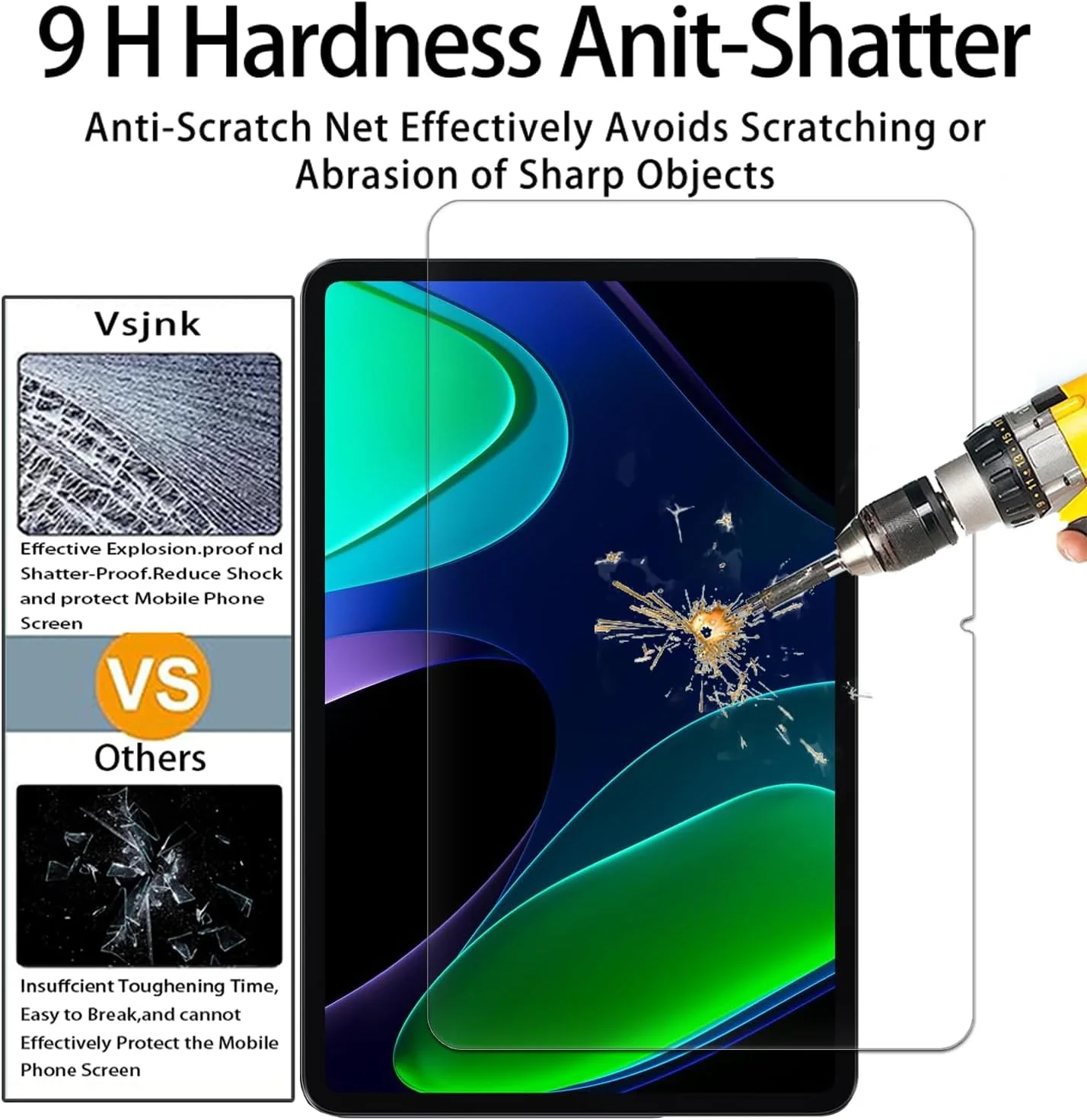 محافظ صفحه نمایش Vsjnk برای شیائومی پد 6/6 پرو، شیشه حرارت دیده، بسته 2 عددی، فیلم محافظ شفاف با سختی بالا برای شیائومی پد 6/6 پرو