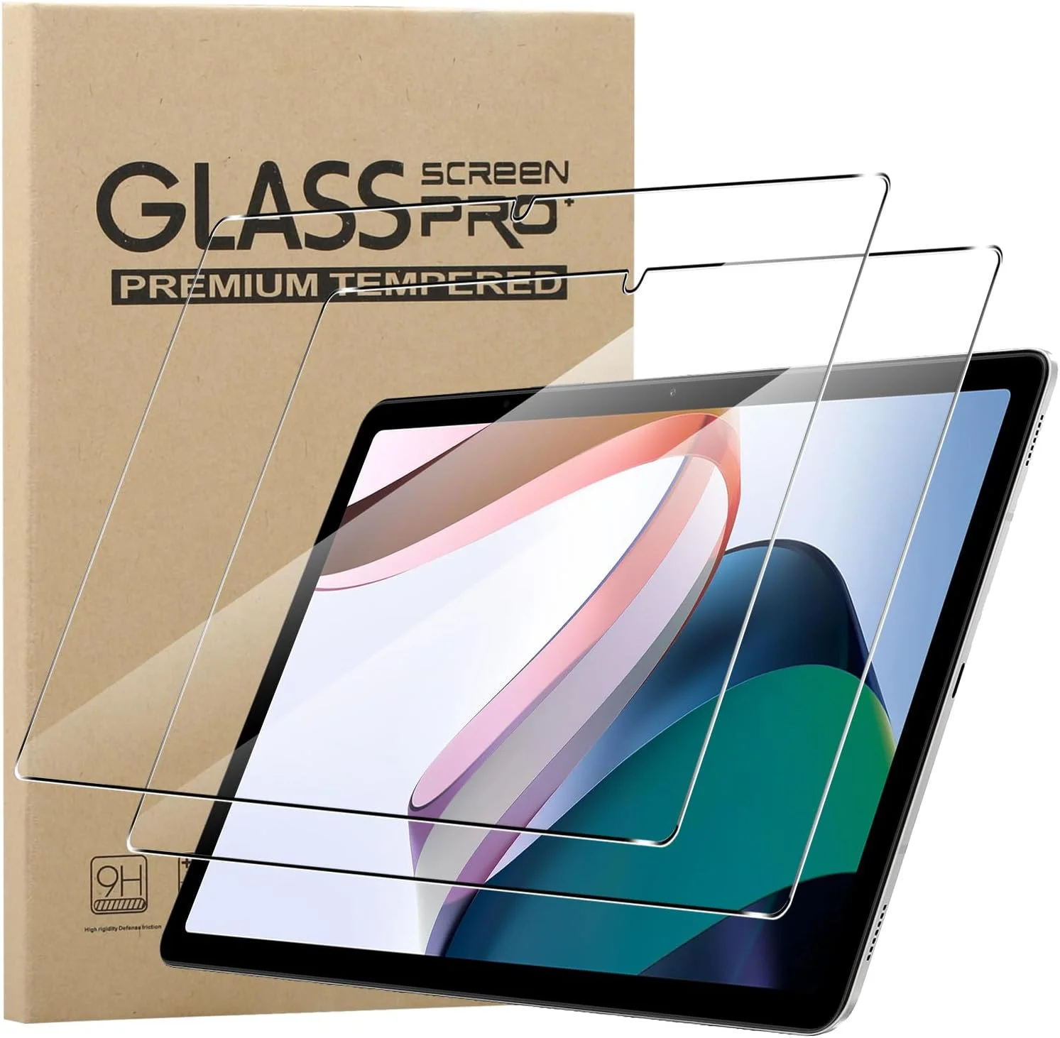 محافظ صفحه نمایش KZIOACSH برای شیائومی ردمی پد 10.61 اینچ 2022، بسته 2 عددی محافظ صفحه نمایش شیشه ای حرارت دیده HD با سختی بالا، ضد خش، ضد اثر انگشت