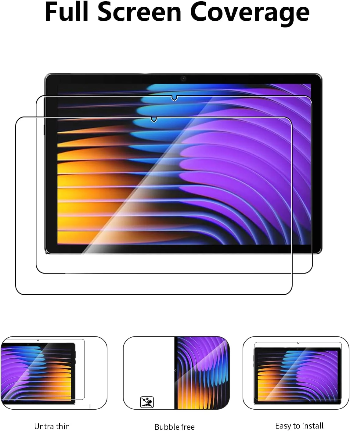 محافظ صفحه نمایش شیشه ای تمپرد Toergy برای تبلت شیائومی پد 7S Pro 12.5 اینچی - شفافیت بالا، مقاوم در برابر خراش، ضد اثر انگشت (بسته 2 عددی)