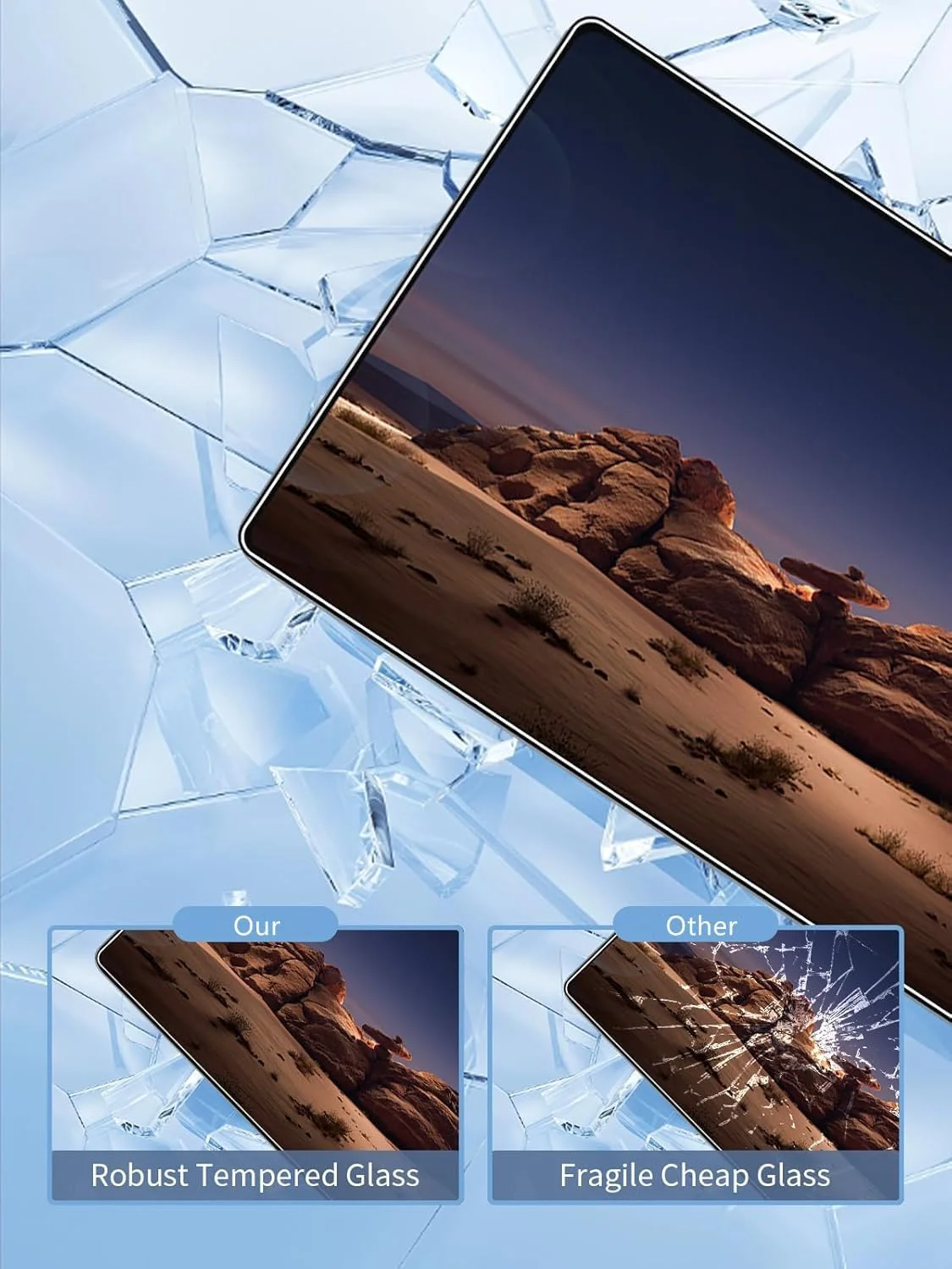 محافظ صفحه نمایش Gruattreay سازگار با تبلت Xiaomi Pad 7 Ultra 14 اینچ 2025، [2 عدد] فیلم ضد خش شیشه ای حرارت دیده، سختی 9H، بدون حباب، شیشه ای حرارت دیده شفاف HD