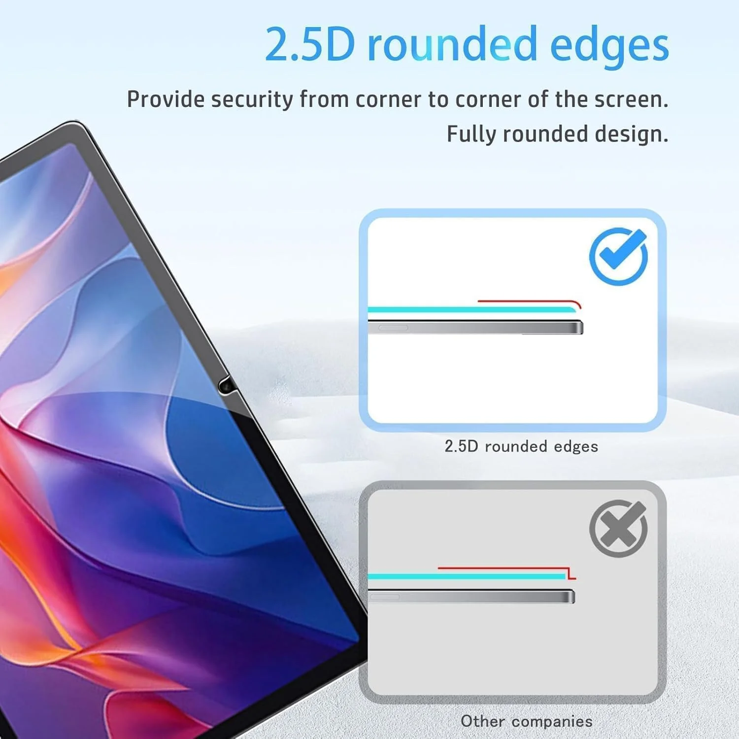 محافظ صفحه نمایش مونینستا [2+1] سازگار با شیائومی ردمی پد 2 11 اینچ 2025 به همراه کاور شفاف، فیلم شیشه ای حرارت دیده با وضوح HD 9H، مقاوم در برابر خراش، محافظت از کیسه هوا شفاف