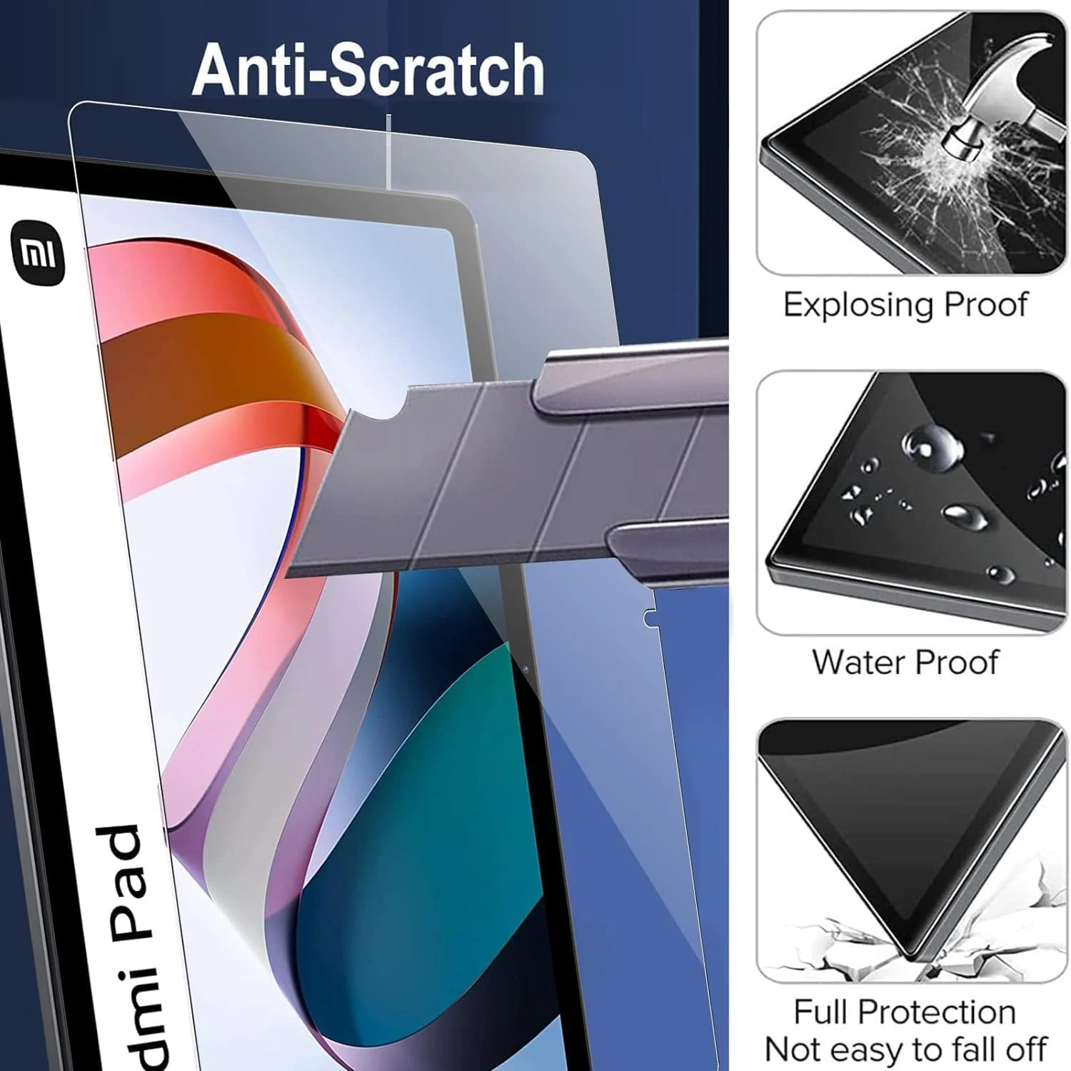 محافظ صفحه نمایش KZIOACSH برای شیائومی ردمی پد 10.61 اینچ 2022، بسته 2 عددی محافظ صفحه نمایش شیشه ای حرارت دیده HD با سختی بالا، ضد خش، ضد اثر انگشت