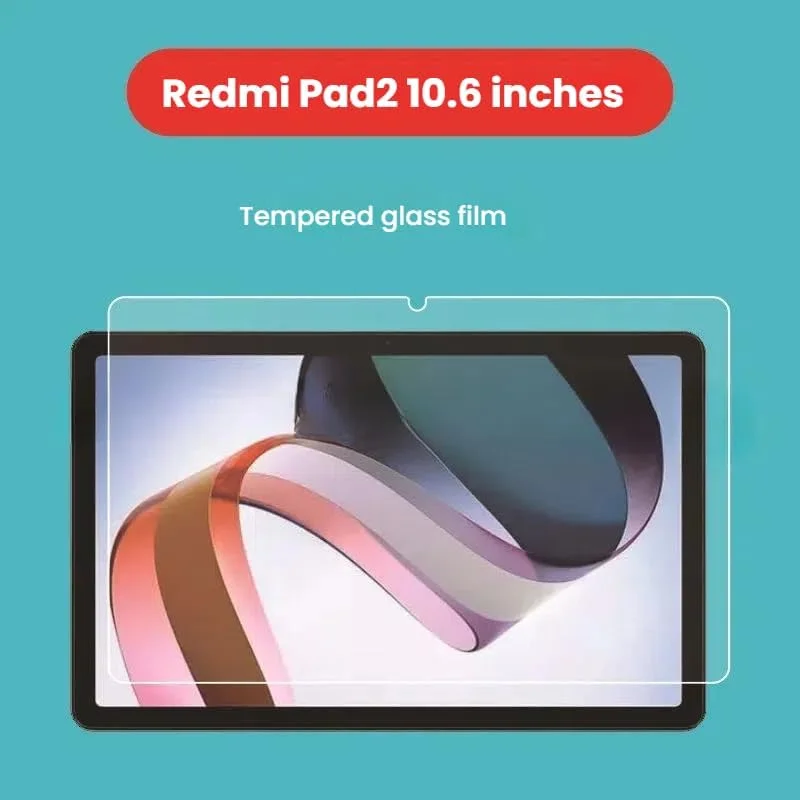 محافظ صفحه نمایش شیشه ای مقاوم در برابر خش و ضد ضربه HD Gruattreay سازگار با تبلت شیائومی Redmi Pad 2 10.6 اینچ (2025) - 2 عدد